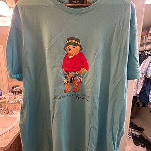 Polo by Ralph Lauren Kids Aqua T-Shirt with Bear Design